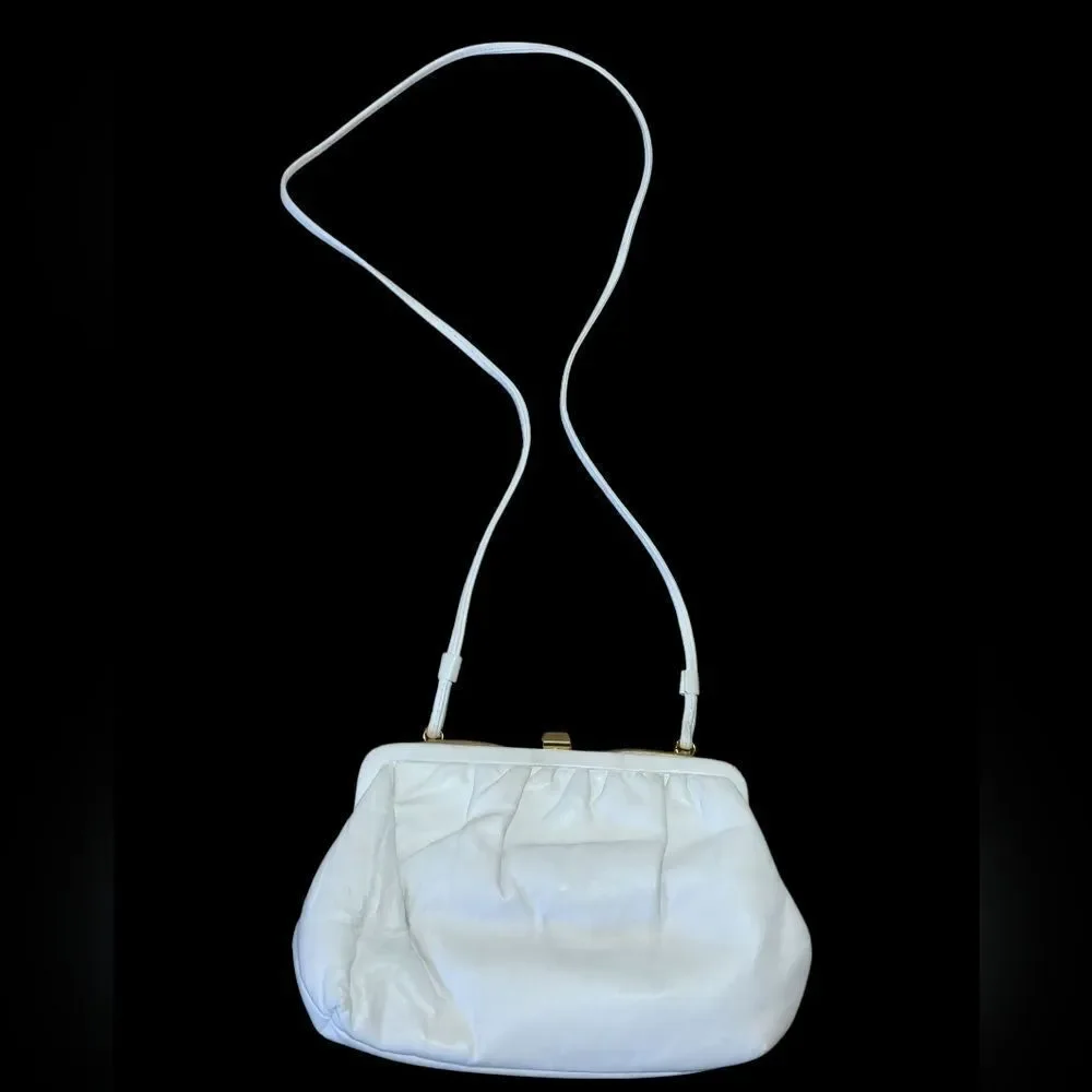 Empire Orr Vintage White Gold Leather Clutch Bag